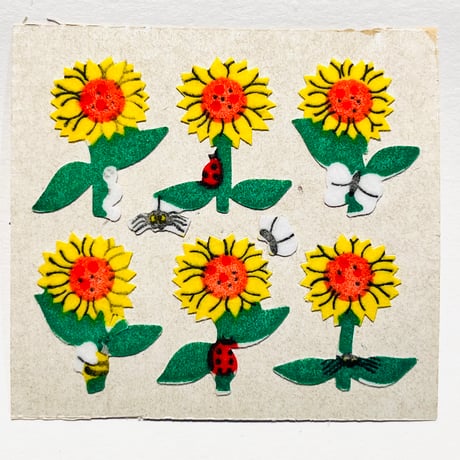 ひまわり シール ザラザラ SUNFLOWER STICKER