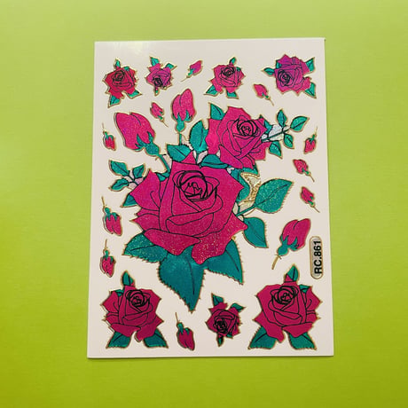 薔薇 ピンク ② シール ROSE PINK STICKER