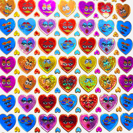 ハート フェイス キラキラ シール HEART FACE STICKER
