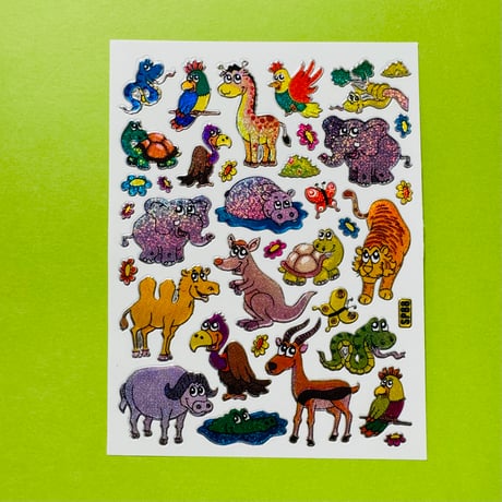 動物 上目使い ② キラキラ シール ANIMAL STICKER