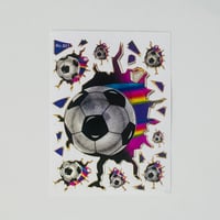 サッカーボール 紫 キラキラ シール SOCCER BALL STICKER PURPLE