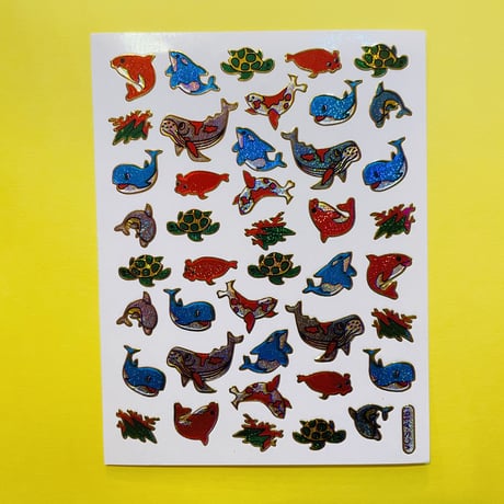 海の生き物 ⑧ キラキラ シール SEA ANIMAL STICKER