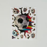 サッカーボール 赤 キラキラ シール SOCCER BALL STICKER RED