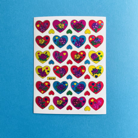 ハートの中に薔薇 ③ シール ROSE INSIDE HEART STICKER