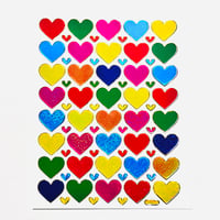 ハート カラフル (12) キラキラ シール COLORFUL HEART STICKER