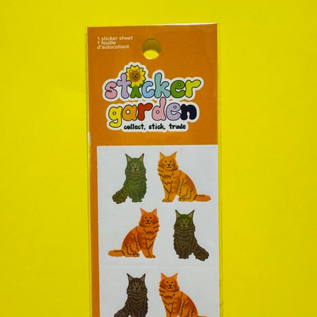Sticker Garden★茶色とオレンジの猫 BROWN AND ORANGE CAT
