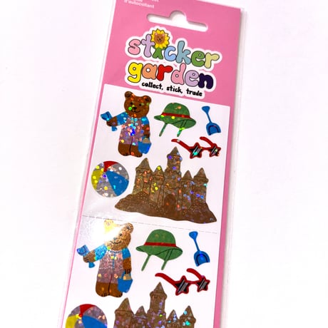Sticker Garden★ ビーチ クマ BEACH BEAR  ラメ