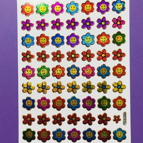 スマイル 花 ② キラキラ シール SMILE FLOWER STICKER