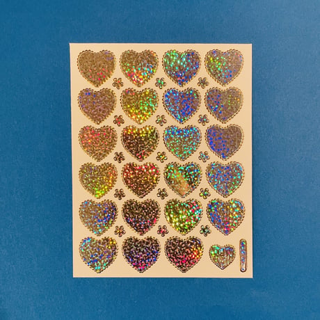 ハート シルバー キラキラ シール SILVER HEART STICKER