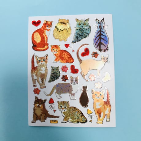 ねこ 猫 キラキラ シール CAT  STICKER