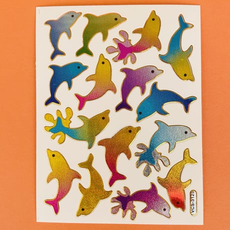 イルカ ⑦ キラキラ シール  DOLPHIN  STICKER