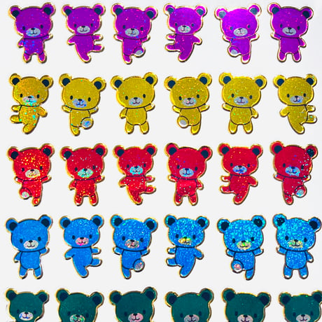 ポージングクマ キラキラ シール  POSING BEAR STICKER