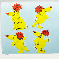 黄色いトナカイ シール YELLOW  REINDEER STICKER
