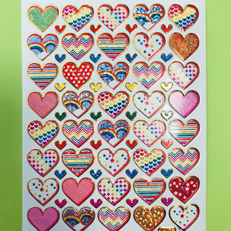 ハート 模様 ⑥ キラキラ シール HEART PATTERN STICKER