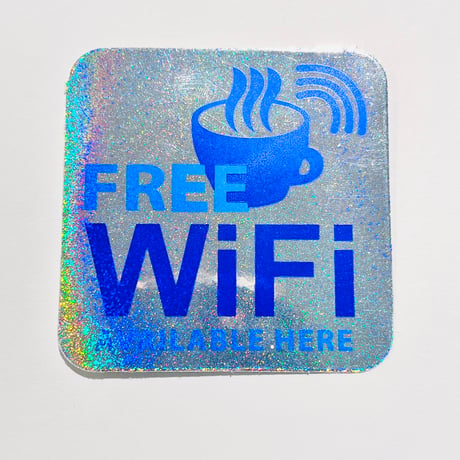 FREE Wi-Fi シール キラキラ Wi-Fi STICKER