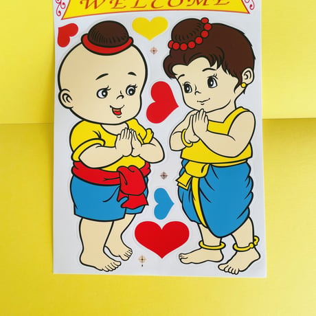タイ 子供達 WELCOME シール 大