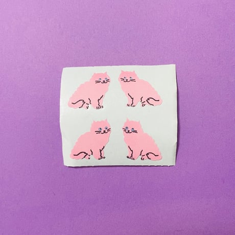 ピンク 猫 シール PINK CAT STICKER