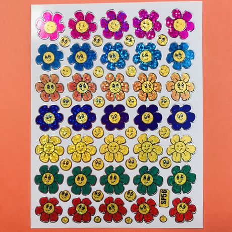 スマイル 花 キラキラ シール SMILE FLOWER STICKER