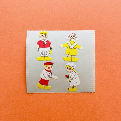 オランダの男の子と女の子 シール DUTCH BOY AND GIRL STICKER