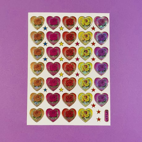 ハートの中に薔薇 シール ROSE INSIDE HEART STICKER