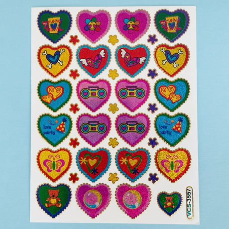 ハート イラスト ⑧ キラキラ  シール HEART ILLUSTRATION STICKER