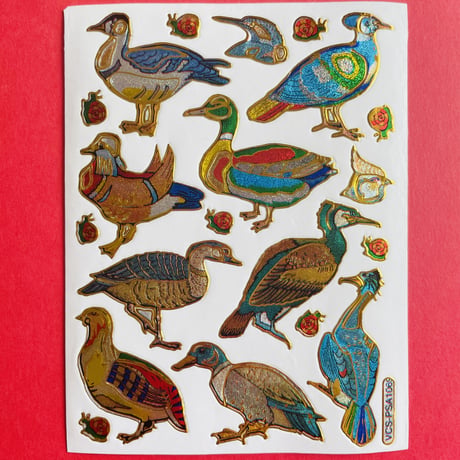 鴨 カモ キラキラ シール WILD DUCK STICKER