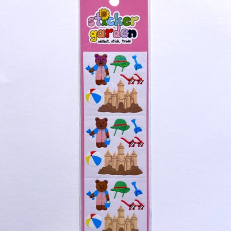 Sticker Garden★ くま 海水浴 砂あそび