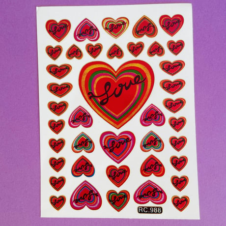 ハート LOVE ③ キラキラ シール HEART LOVE STICKER