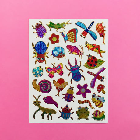 虫 ② ムシ キラキラ シール  INSECT STICKER