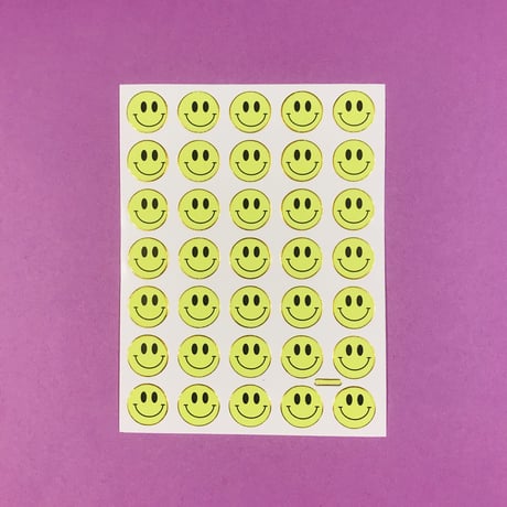 スマイル 黄色 蛍光 ② シール SMILE STICKER NEON YELLOW