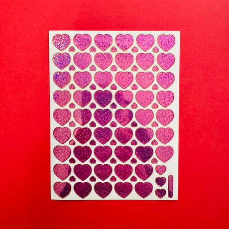 ハート ピンク ③ キラキラ シール PINK HEART STICKER