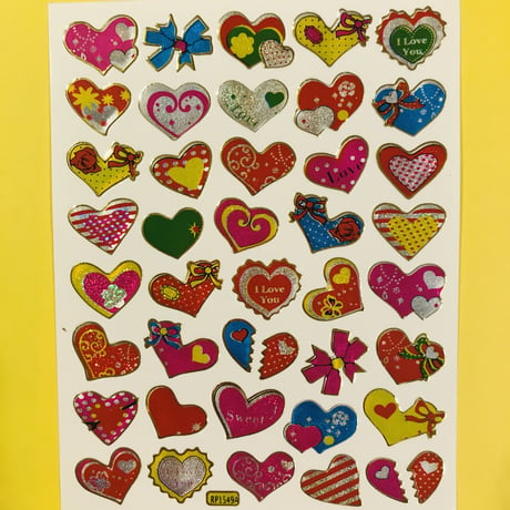 ハート 模様 ⑨ キラキラ シール HEART PATTERN STICKER