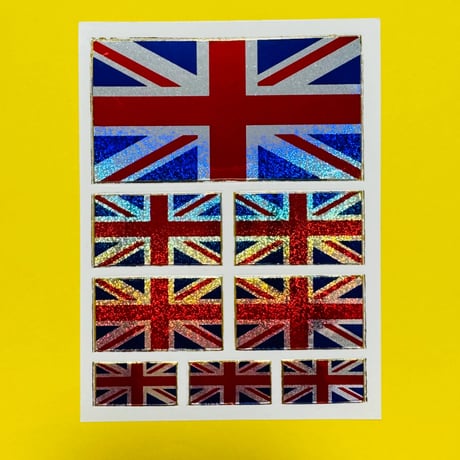 イギリス  国旗 ② キラキラ シール UK FLAG STICKER