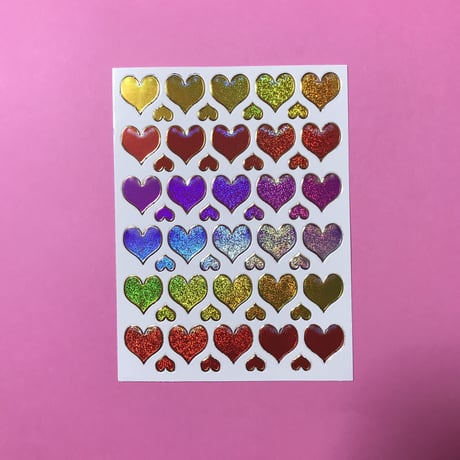 ハート パステル ② キラキラ シール HEART PASTEL STICKER