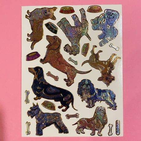犬 ④ キラキラ シール DOG STICKER