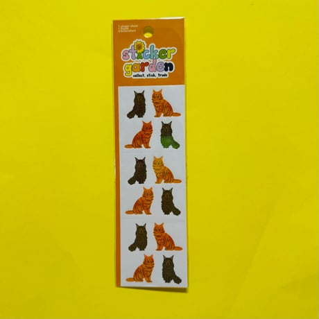 Sticker Garden★茶色とオレンジの猫 BROWN AND ORANGE CAT