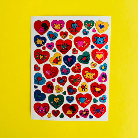 ハート イラスト (12) キラキラ  シール HEART ILLUSTRATION STICKER