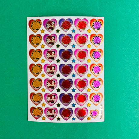 ハートの中に薔薇 ④ シール ROSE INSIDE HEART STICKER