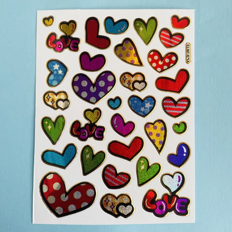 ハート 模様 ⑽ キラキラ シール HEART PATTERN STICKER