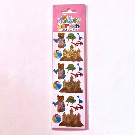 Sticker Garden★ ビーチ クマ BEACH BEAR  ラメ