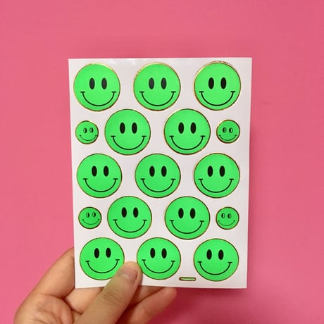 スマイル 緑 シール  SMILE STICKER GREEN