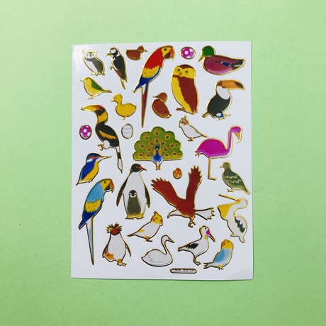 鳥 キラキラ シール BIRD STICKER