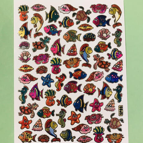 海の生き物 ④ キラキラ シール SEA ANIMAL STICKER