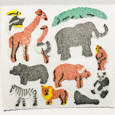 動物園 シール ザラザラ ZOO STICKER
