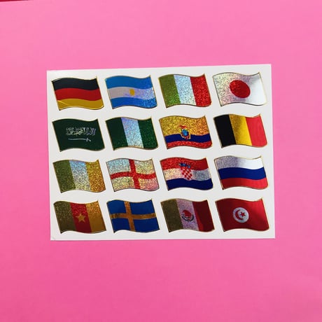 世界国旗 キラキラ シール WORLD FLAG STICKER
