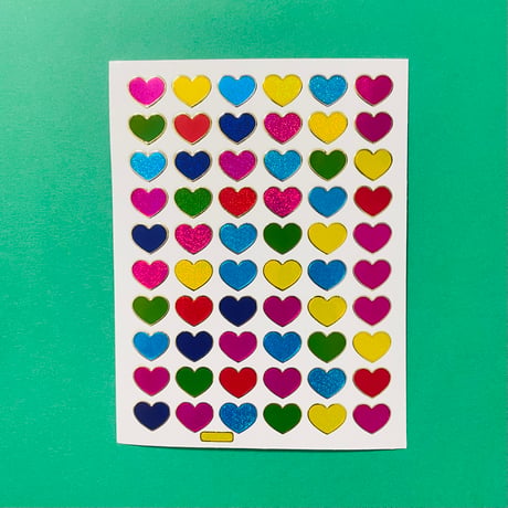 ハート カラフル ⑧ キラキラ シール COLORFUL HEART STICKER