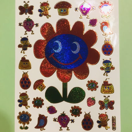 お花と仲間たち キラキラ シール FLOWER AND FRIENDS STICKER
