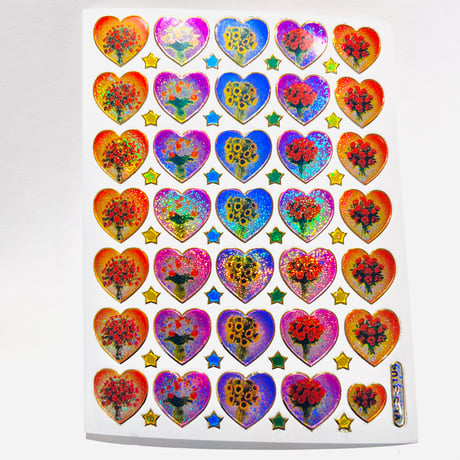 ハートの中に薔薇 ⑥ シール ROSE INSIDE HEART STICKER
