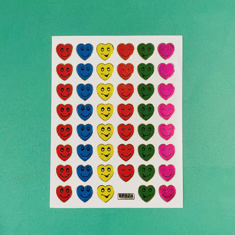 カラフル スマイル ハート キラキラ シール COLORFUL SMILE HEART STICKER
