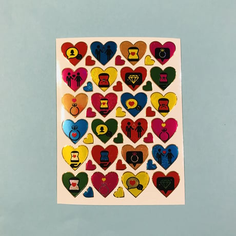 ハート カラフル ④ キラキラ シール COLORFUL HEART STICKER